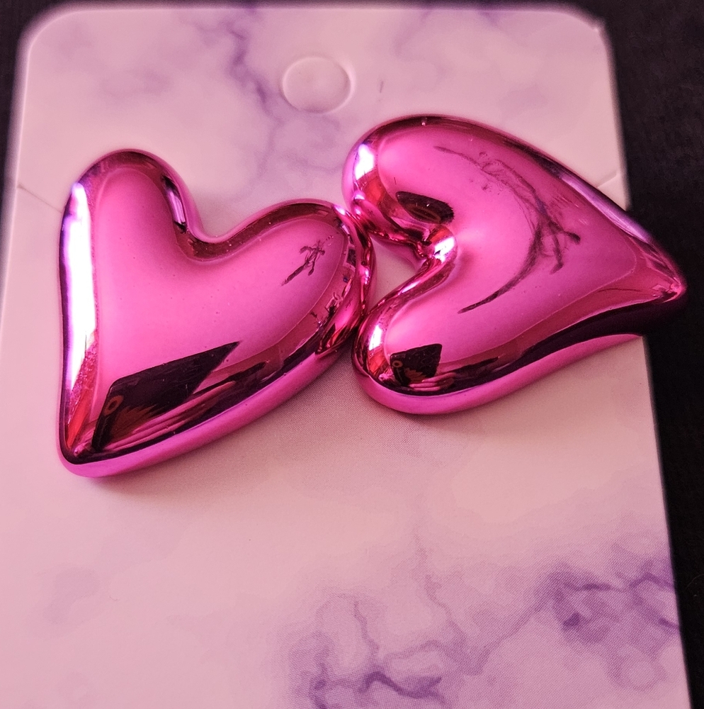 3 For $10.00 Heart Metalic Earrings